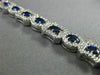 ESTATE WIDE 6.56CT DIAMOND SAPPHIRE 18KT WHITE GOLD MULTI SHAPE TENNIS BRACELET