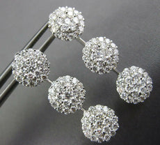 LARGE 4.0CT DIAMOND 14K WHITE GOLD MULTI FLOWER CLUSTER JOURNEY HANGING EARRINGS