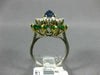 ANTIQUE LARGE 6.3CT DIAMOND AAA SAPPHIRE & EMERALD PLATINUM 18K YELLOW GOLD RING