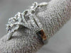 ANTIQUE MASSIVE 2.09CT DIAMOND 18KT WHITE GOLD THREE DIMENSIONAL FLOWER RING
