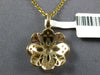ESTATE .14CT DIAMOND 14K 2 TONE GOLD 3D CLASSIC FILIGREE FLOWER FLOATING PENDANT