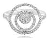 ESTATE .47CT DIAMOND 14KT WHITE GOLD 3D DOUBLE CIRCULAR FUN RING