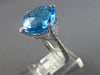EXTRA LARGE 13.32CT DIAMOND & AAA BLUE TOPAZ 14K WHITE GOLD 3D ROUND ETOILE RING