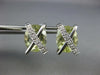 11.45CT DIAMOND & AAA GREEN AMETHYST 14K WHITE GOLD OVAL & ROUND X STUD EARRINGS
