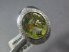 EXTRA LARGE 6.85CT DIAMOND & AAA GREEN AMETHYST 18K WHITE GOLD OVAL & ROUND RING