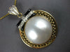 ESTATE LARGE .20CT DIAMOND & AAA PEARL 18KT 2 TONE GOLD CIRCULAR PENDANT #27172