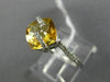 ESTATE 2.64CT DIAMOND & AAA CITRINE 14KT WHITE GOLD CRISS CROSS SQUARE FUN RING