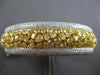 GIA LARGE 17.42CT WHITE & FANCY YELLOW DIAMOND 18K 2 TONE GOLD BANGLE BRACELET
