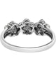 ESTATE .73CT DIAMOND 18KT WHITE GOLD TRIPLE FLOWER PAST PRESENT FUTURE LOVE RING