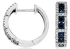 ESTATE .77CT DIAMOND & AAA SAPPHIRE 14K WHITE GOLD ROUND HUGGIE HANGING EARRINGS