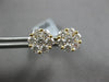 LARGE 1.55CT DIAMOND 18KT YELLOW GOLD 3D INVISIBLE CLUSTER FLOWER STUD EARRINGS