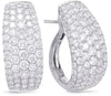 LARGE 2.52CT DIAMOND 14KT WHITE GOLD MULTI ROW UMBRELLA CLIP ON HANGING EARRINGS