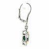 6.57CT DIAMOND & AAA EMERALD 18K 2 TONE GOLD 3D CUSHION & ROUND HANGING EARRINGS