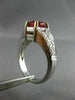 WIDE 1.65CT DIAMOND & AAA CUSHION CUT SPINAL 14K TWO TONE GOLD ENGAGEMENT RING