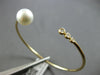 .09CT DIAMOND & AAA SOUTH SEA PEARL 14KT YELLOW GOLD 3D FLEXIBLE BANGLE BRACELET