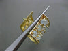 ESTATE EXTRA WIDE 10.37CT DIAMOND & BLUE AGATE 14KT YELLOW GOLD HUGGIE EARRINGS