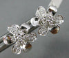 ESTATE .27CT DIAMOND 18KT WHITE GOLD 3D CLASSIC FLOWER ROSE STUD EARRINGS