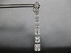LARGE 3.27CT DIAMOND 18K WHITE GOLD ROUND & BAGUETTE GRADUATING HANGING EARRINGS