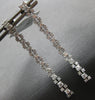 ESTATE 1.05CT DIAMOND 18K WHITE GOLD ROUND 2 ROW CHANDELIER FUN HANGING EARRINGS