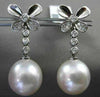 ESTATE LARGE .22CT DIAMOND 14K WHITE GOLD AAA SOUTH SEA PEARL BUTTERFLY EARRINGS