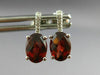 ESTATE 2.01CT DIAMOND & AAA GARNET 14KT WHITE GOLD 3D OVAL HALO STUD EARRINGS