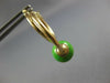 AAA GREEN TURQUOISE 14KT YELLOW GOLD 3D DOUBLE HOOP FUN HANGING EARRINGS #27015