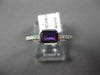 ESTATE .70CT DIAMOND & AAA AMETHYST 14KT WHITE GOLD EMERALD CUT BEZEL FUN RING