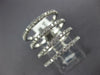 ESTATE LARGE 1.02CT DIAMOND 18KT WHITE GOLD 3D MULTI ROW DETACHED BAR FUN RING