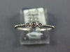 ESTATE SMALL .03CT DIAMOND 18KT WHITE GOLD 3D CLASSIC 3 STONE BEADED FUN RING