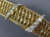 ANTIQUE GRUEN 1.40CT DIAMOND 18K WHITE & YELLOW GOLD HIDDEN WATCH BRACELET#21477