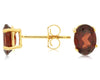 ESTATE 1.80CT AAA GARNET 14K YELLOW GOLD 3D CLASSIC OVAL SOLITAIRE STUD EARRINGS