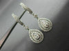 ESTATE 1.02CT DIAMOND 14KT WHITE GOLD 3D TEAR DROP HALO HUGGIE HANGING EARRINGS