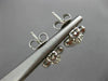 ESTATE .65CT DIAMOND 14K WHITE GOLD 3D CLASSIC PAVE HEART FLOWER EARRINGS #16559