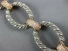 LARGE & LONG 1.50CT DIAMOND 14K WHITE & ROSE GOLD OVAL LINK ITALIAN FUN BRACELET