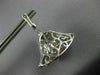 ESTATE LARGE 1.47CT DIAMONDS 18KT WHITE GOLD 3D FILIGREE FLOWER HANGING EARRINGS