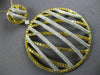 EXTRA LARGE 4.21CT WHITE & FANCY YELLOW DIAMOND 18K 2 TONE GOLD CIRCULAR PENDANT
