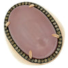 LARGE 16.74CT MOCHA DIAMOND & AAA ROSE QUARTZ 14KT ROSE GOLD OVAL HALO FUN RING