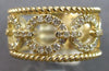ESTATE WIDE .42CT DIAMOND 14K YELLOW GOLD MULTI OVAL LOVE KNOT FILIGREE FUN RING