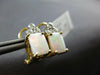 ESTATE 1.72CT DIAMOND & AAA OPAL 14KT 2 TONE GOLD SQUARE FLOWER CLIP ON EARRINGS