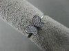 ESTATE .16CT PAVE ROUND DIAMOND 18KT WHITE GOLD 3D BUTTERFLY LOVE RING 6mm WIDE