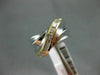 ESTATE WIDE .33CT ROUND DIAMOND 14KT TWO TONE GOLD CRISS CROSS CHANNEL FUN RING