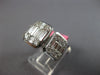 LARGE 2.33CT DIAMOND 18K WHITE GOLD 3D ROUND & BAGUETTE CLUSTER ANNIVERSARY RING