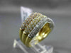 ESTATE LARGE 2.03CT ROUND DIAMOND 18KT TRI COLOR GOLD ' V ' SHAPE MULTI ROW RING