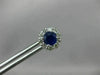 ESTATE 1.45CT DIAMOND & AAA SAPPHIRE 14KT WHITE GOLD ROUND FLOWER STUD EARRINGS