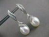 ESTATE LARGE DIAMOND 12MM SOUTH SEA PEARL 14KT WHITE GOLD HANGING EARRINGS #2664