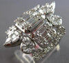 ESTATE EXTRA LARGE 2.12CT DIAMOND 18KT WHITE GOLD MULTI SHAPE SQUARE FLORAL RING