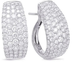 LARGE 2.52CT DIAMOND 14KT WHITE GOLD MULTI ROW UMBRELLA CLIP ON HANGING EARRINGS