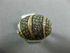 ESTATE 2.89CT WHITE & CHOCOLATE FANCY DIAMOND 14KT ROSE GOLD MULTI ROW FUN RING