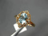 ESTATE .74CT DIAMOND & AAA AQUAMARINE 14K ROSE GOLD 3D OPEN FILIGREE FLOWER RING