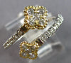 ESTATE WIDE .41CT DIAMOND 14K 2 TONE GOLD ROUND DOUBLE CLOVER FLEXIBLE LOVE RING